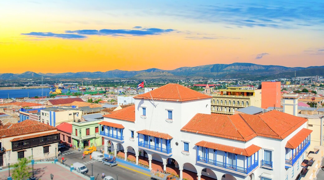 Colonial building exterior, currently the Municipal Government seat or town hall, Santiago de Cuba, Cuba