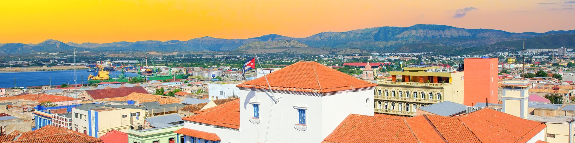 Colonial building exterior, currently the Municipal Government seat or town hall, Santiago de Cuba, Cuba