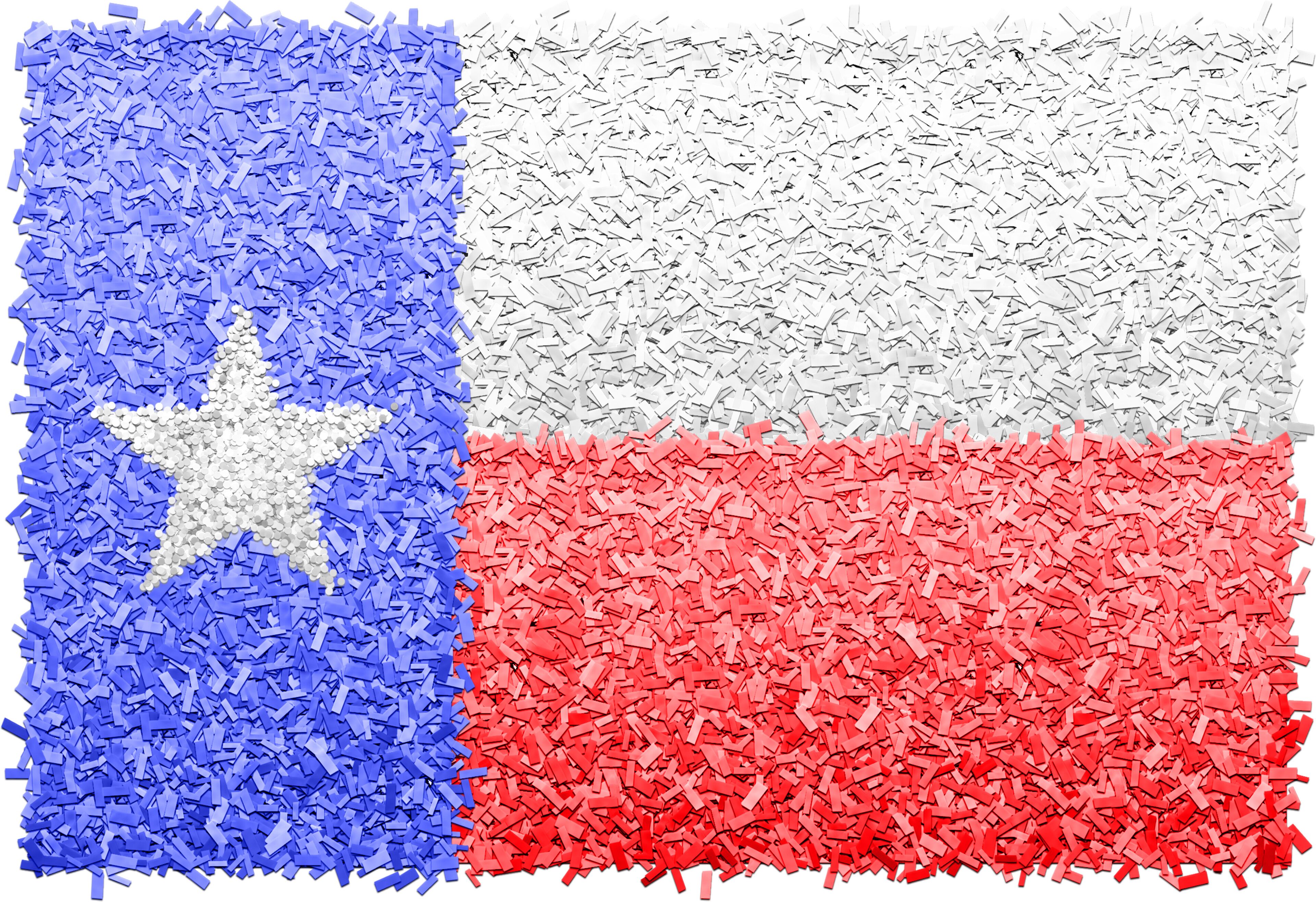 Una bandera hecha de papel picado.