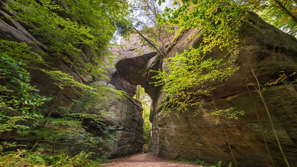 Rock City Park Olean New York, Giant Rock Formations and Scenic Overlook