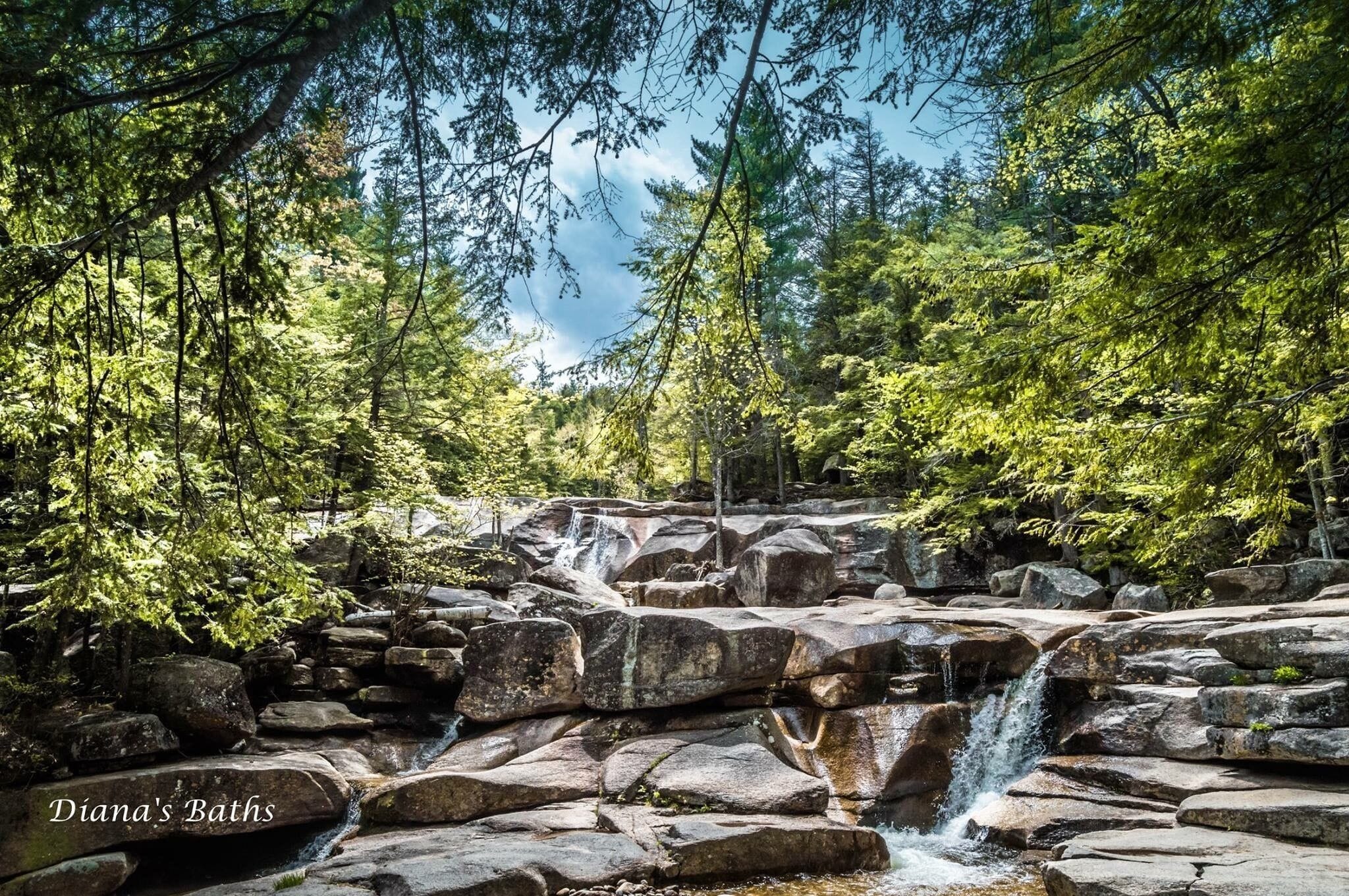 Diana's Baths is a series of small waterfalls located in the southeastern corner of the town of Bartlett, New Hampshire, near the village of North Conway in the White Mountains of New Hampshire, United States... easy hike for a gorgeous view!!!