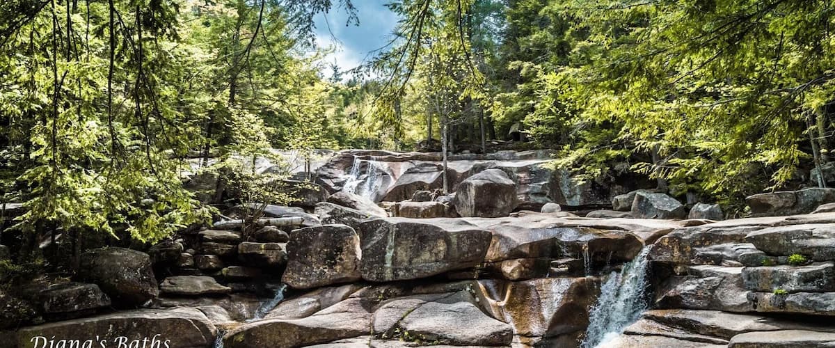 Diana's Baths is a series of small waterfalls located in the southeastern corner of the town of Bartlett, New Hampshire, near the village of North Conway in the White Mountains of New Hampshire, United States... easy hike for a gorgeous view!!!