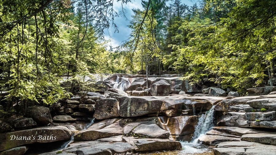 Diana's Baths is a series of small waterfalls located in the southeastern corner of the town of Bartlett, New Hampshire, near the village of North Conway in the White Mountains of New Hampshire, United States... easy hike for a gorgeous view!!!