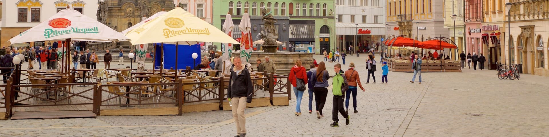Olomouc showing a square or plaza and a city