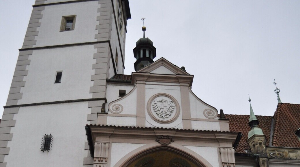 The Astronomical Clock in Olomouc attracts considerably fewer tourists than its Prague counterpart.
It's definitely not as asthetic, having been destroyed by the Nazis in 1945 and rebuilt during the communist era, hence the socialist style.
