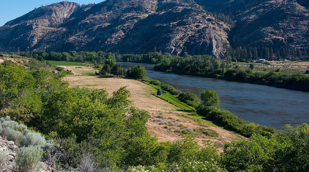 Landscape valley river Okanogan River near Omak Washington
