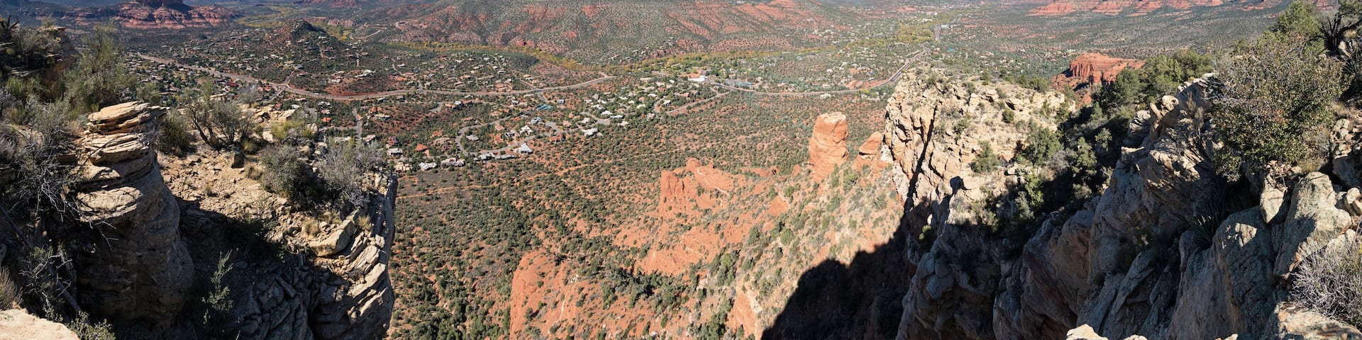 Panorama From West Twin Butte In Sedona Arizona Overlooking Oak Creek