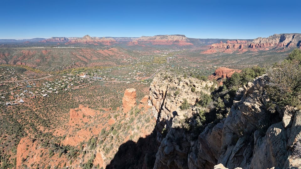Panorama From West Twin Butte In Sedona Arizona Overlooking Oak Creek