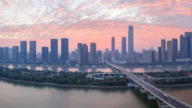 changsha skyline panorama in sunrise
