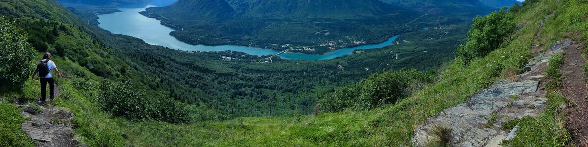 Kenai River view above Cooper Landing panorama