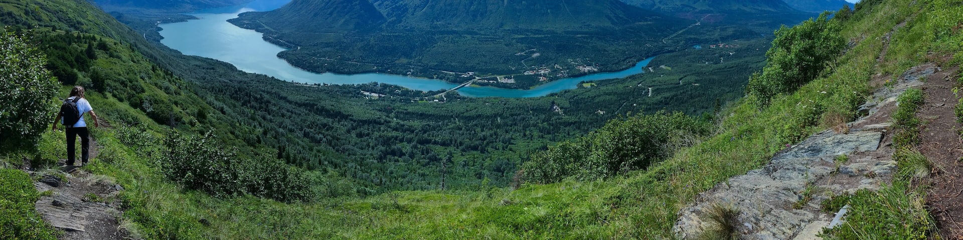 Kenai River view above Cooper Landing panorama