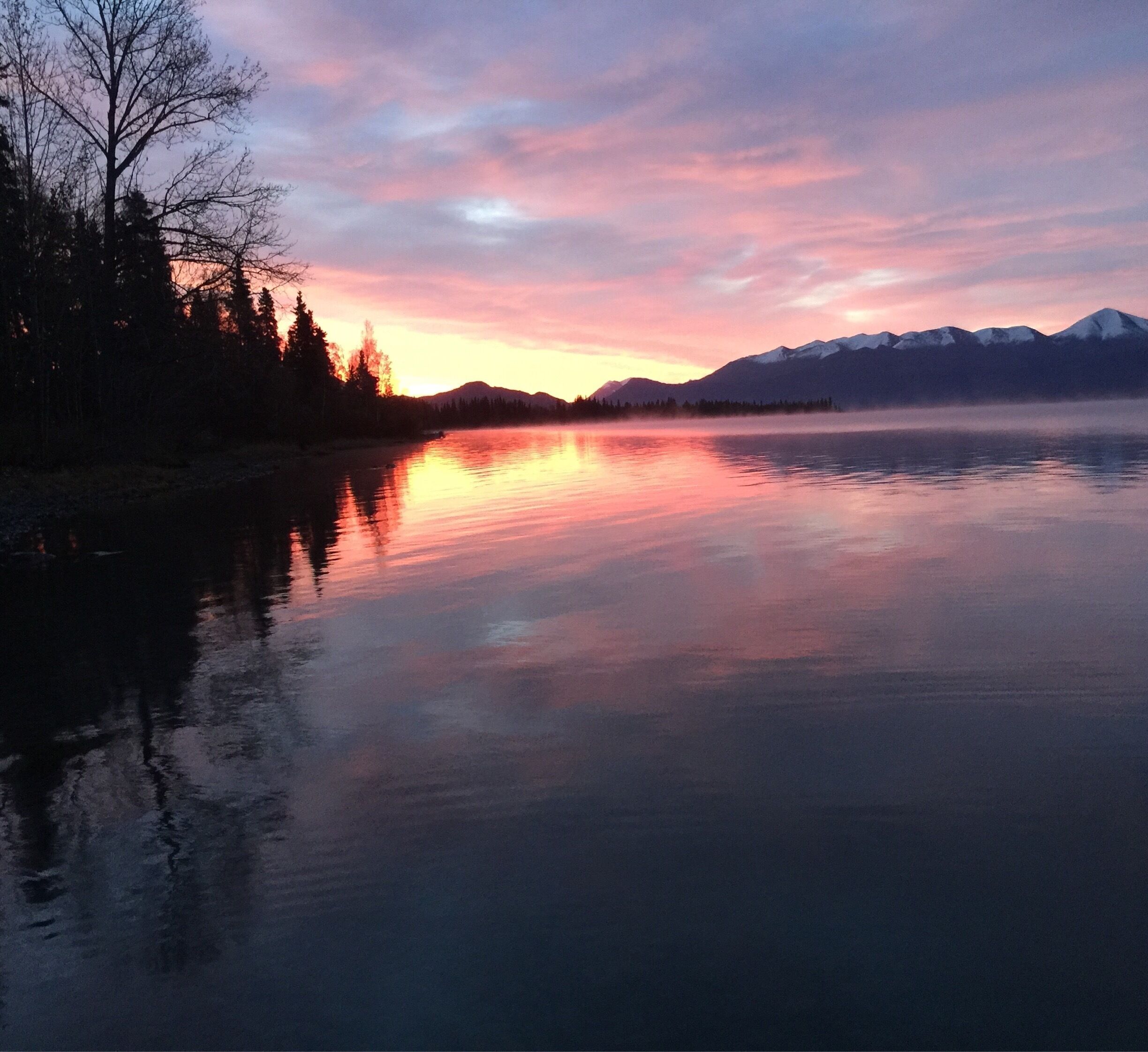 Beautiful morning up here in Cooper Landing, Alaska.