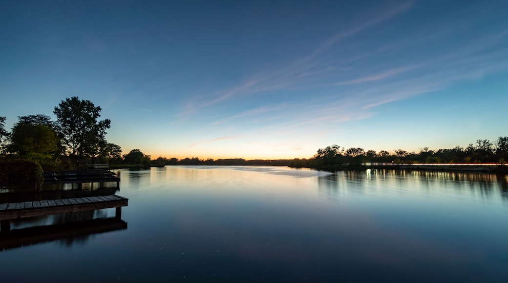 Tampier Lake in the Chicago Suburbs at the Early Evening around Sunset