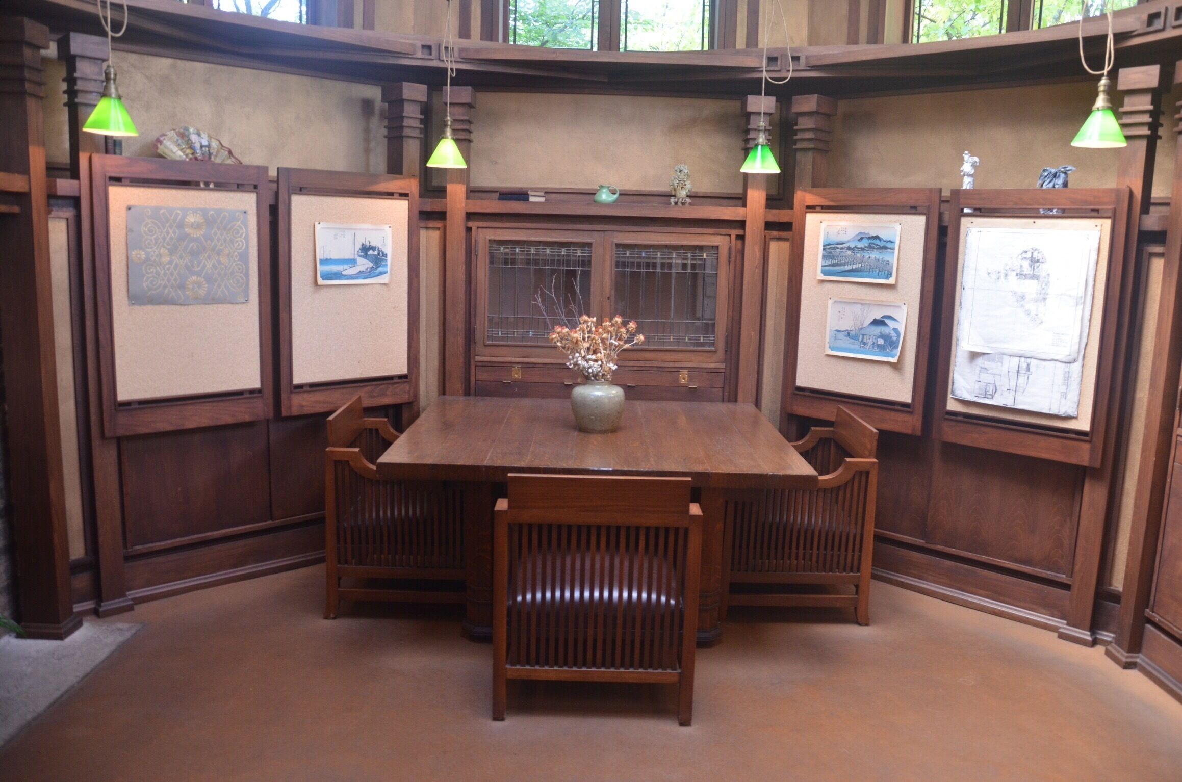 A tad crooked. But this is the "library" at Frank Lloyd Wright's home studio in Oak Park, IL
