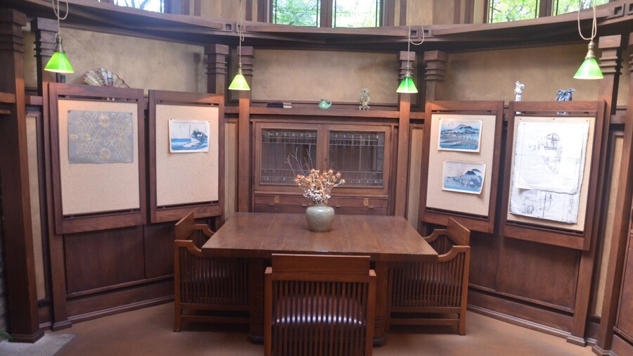 A tad crooked. But this is the "library" at Frank Lloyd Wright's home studio in Oak Park, IL