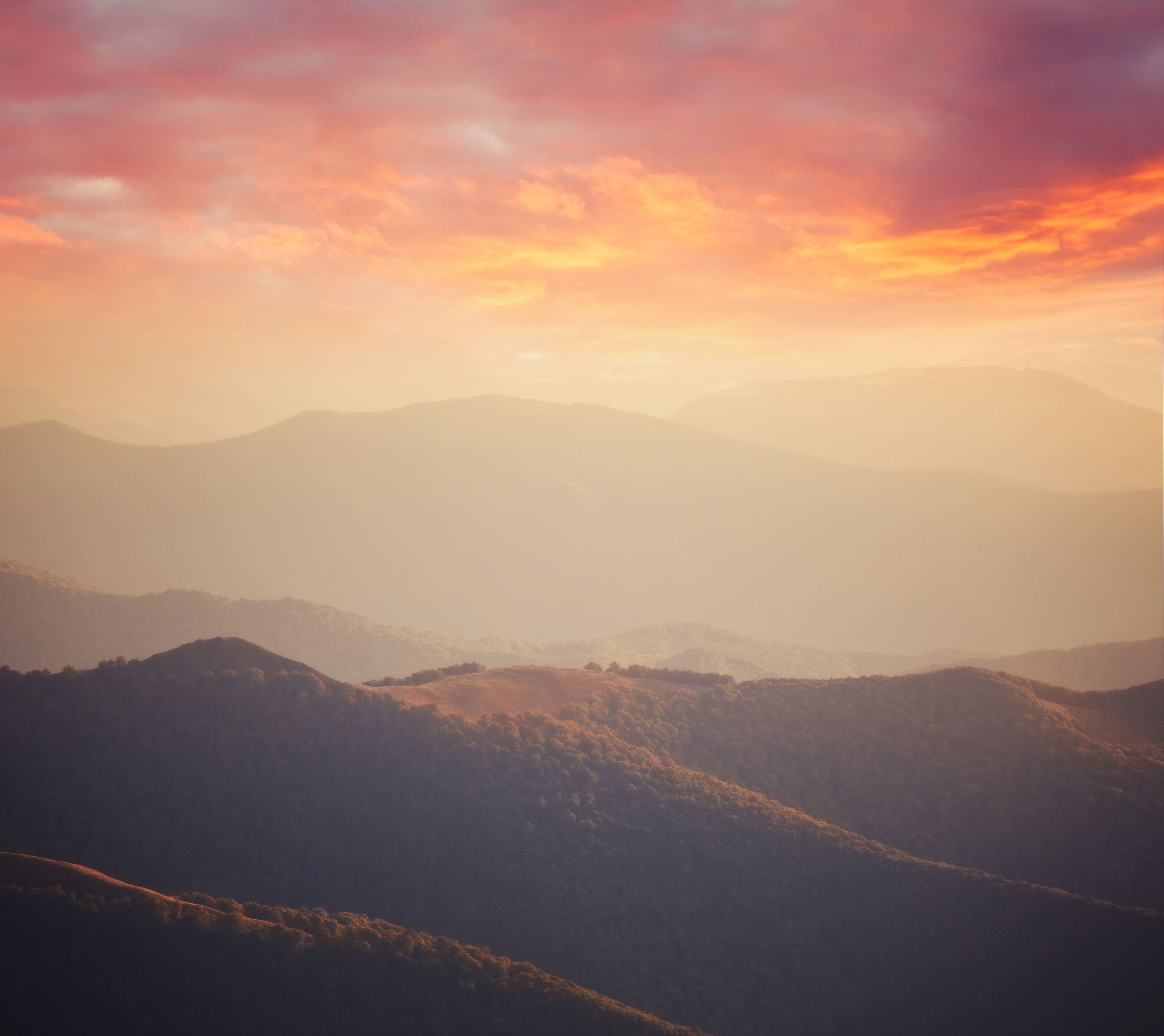 Sunrise at Smoky Mountains. Great Smoky Mountains National Park, USA