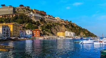 A view across the marina Piccola, Sorrento, Italy in the early morning sunshine