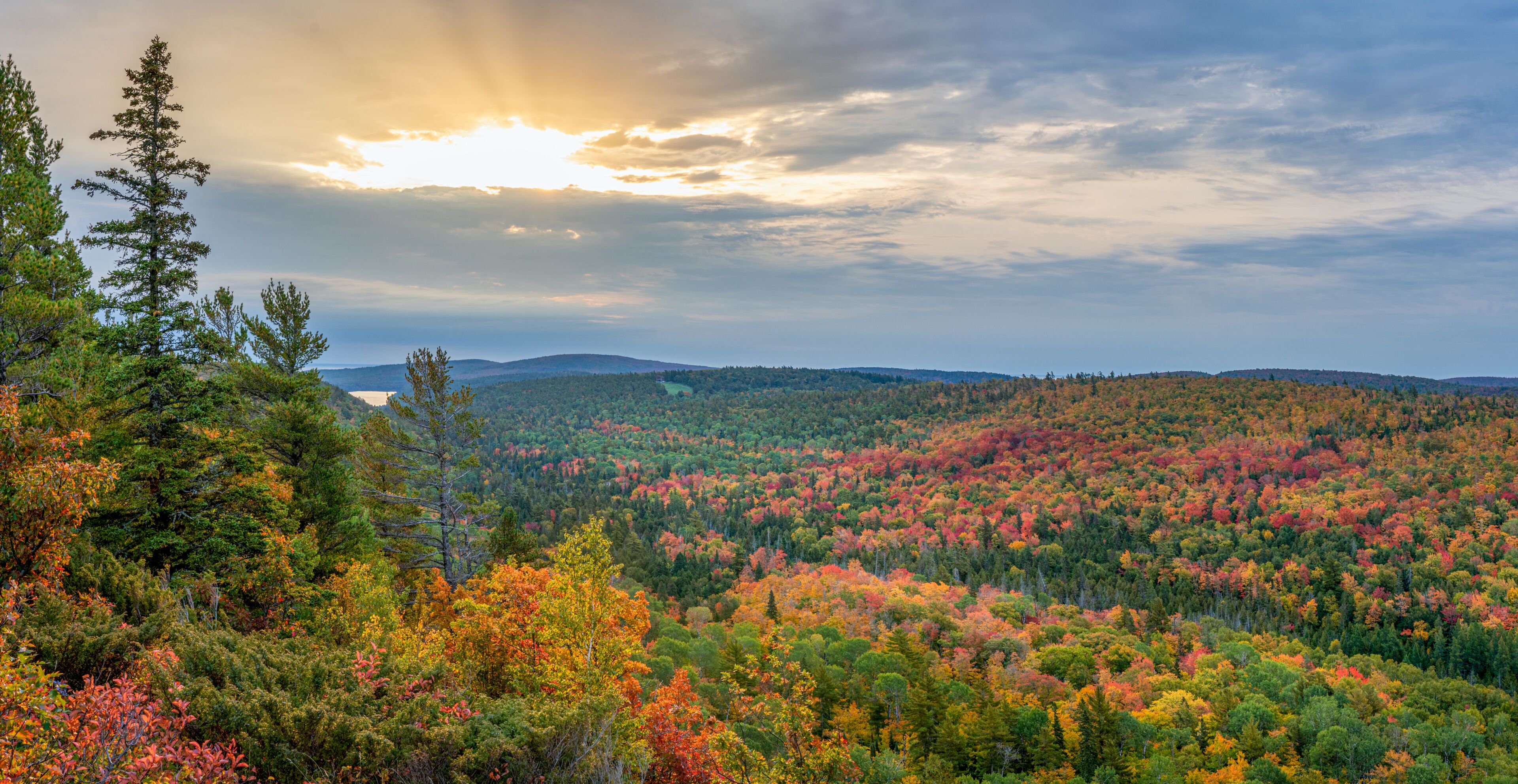 Autumn Sunrise from Brockway Mountain Drive near Copper Harbor in the Michigan Upper Peninsula - Lake Superior