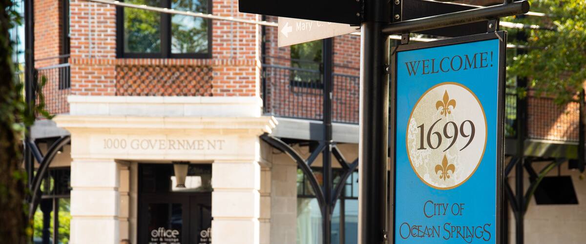 Ocean Springs which includes signage