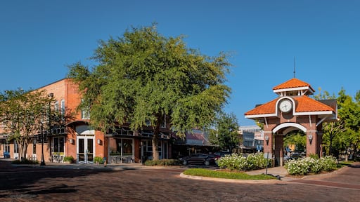 Town of Winter Garden, a suburb of greater Orlando, with brick buildings, breweries and bike path in central Florida.