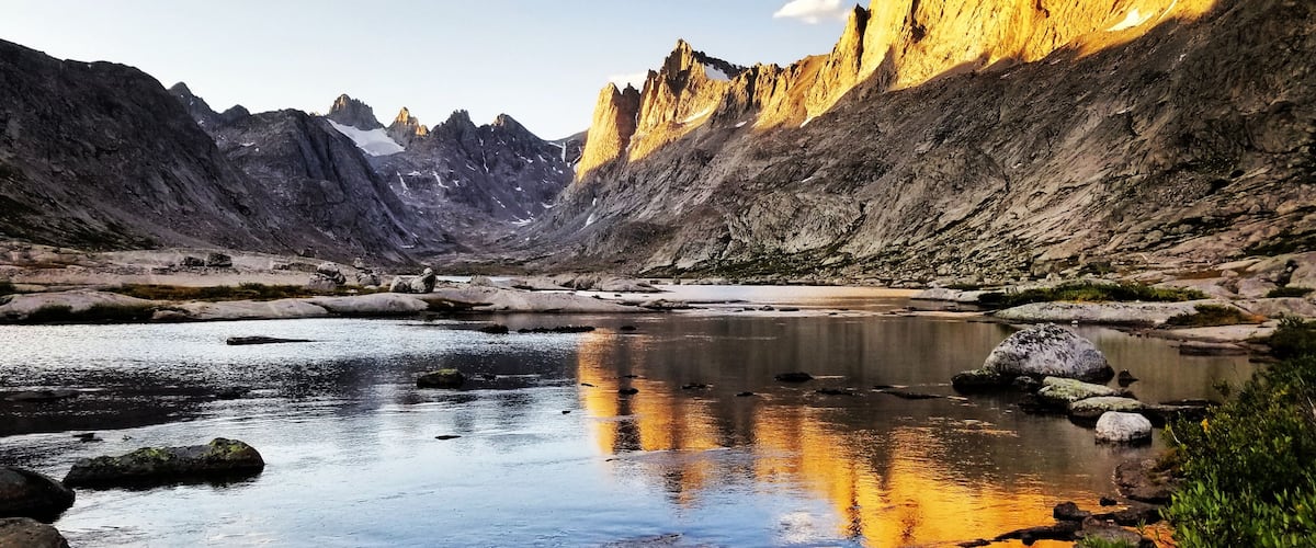 17 miles in Wyoming's Wind River Range to get to this spot. My two buddies had crashed out in their tent and I had the solitude of the upper basin all to myself. The fading light on the water, the smell of crisp mountain air, and the reverie of the day's journey made this an unforgettable moment in a truly unforgettable place. #adventure