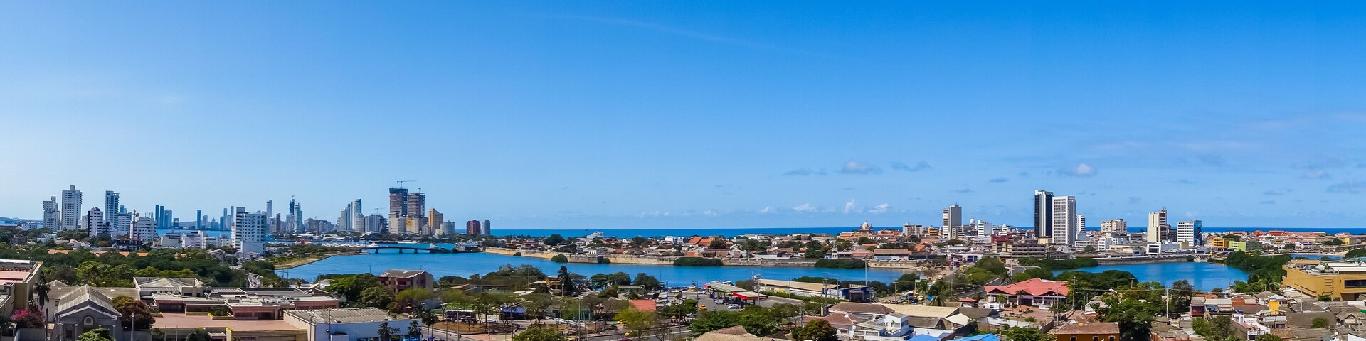 Beautiful aerial view of Cartagena, Colombia