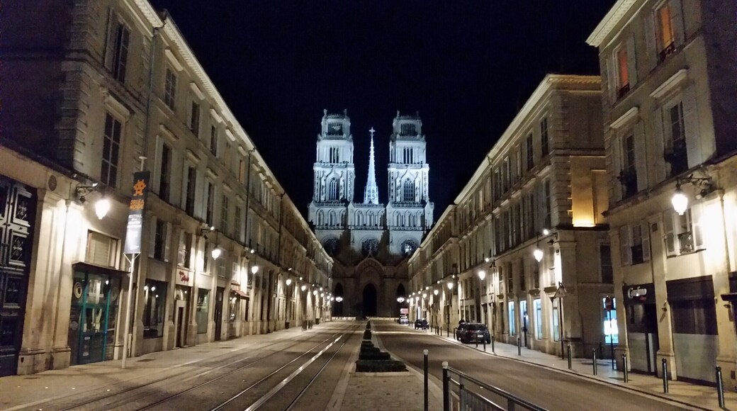 walking to the cathedral at night
