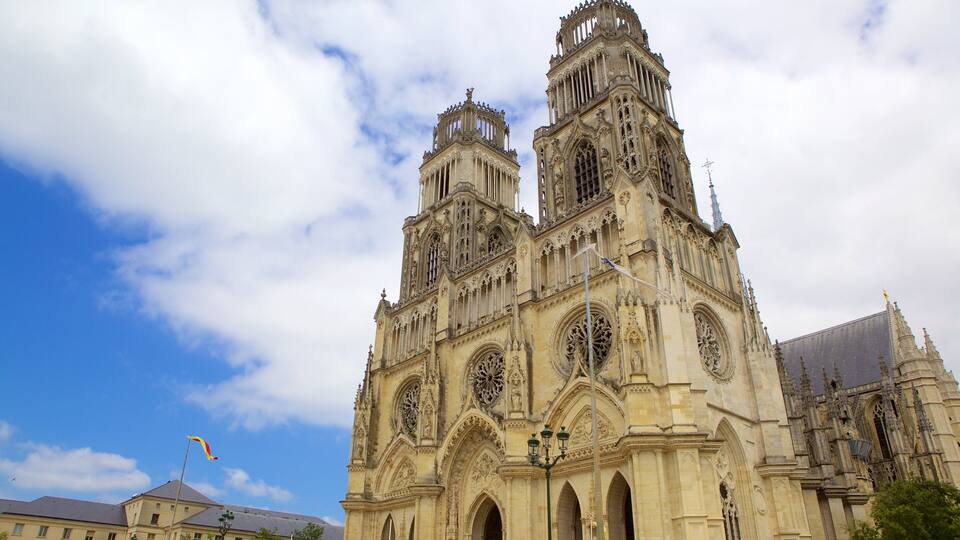 A historic cathedral with intricate Gothic architecture, featuring tall spires and ornate windows.