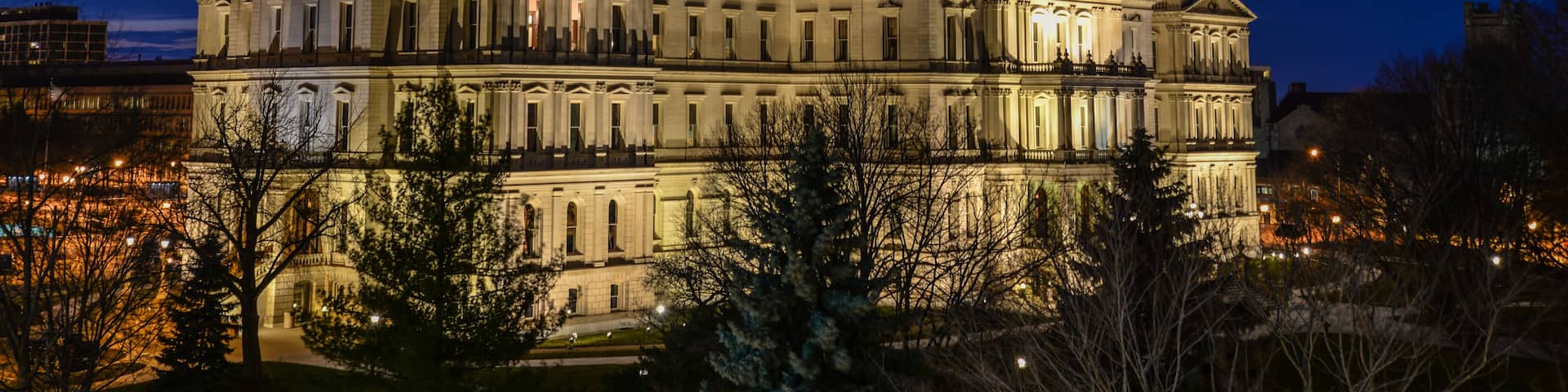 Lansing MI State Capitol Downtown Lansing Michigan Skyline
