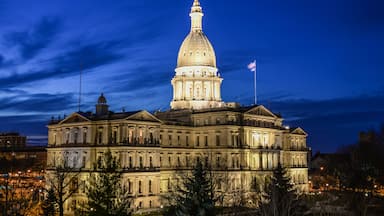 Lansing MI State Capitol Downtown Lansing Michigan Skyline