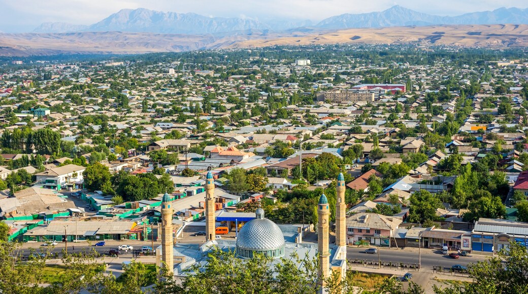 Aerial view over Osh, Kyrgyzstan