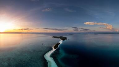 Dodola Island, one of the most beautiful places to go in Morotai, one of the island on North Maluku, Indonesia. Dodola island is divided into 2 island and it will connected the the sea tide is low .