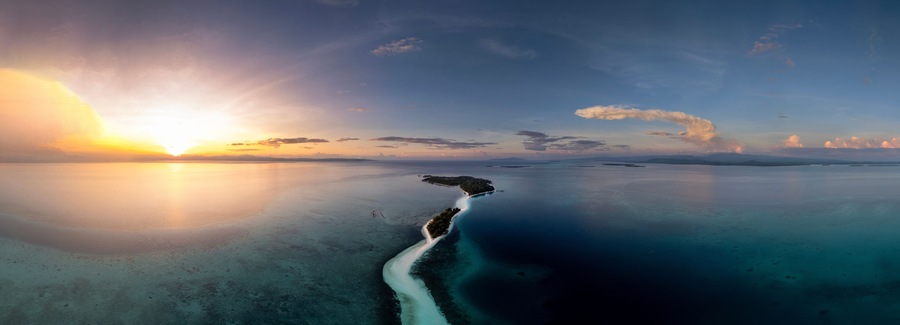Dodola Island, one of the most beautiful places to go in Morotai, one of the island on North Maluku, Indonesia. Dodola island is divided into 2 island and it will connected the the sea tide is low .