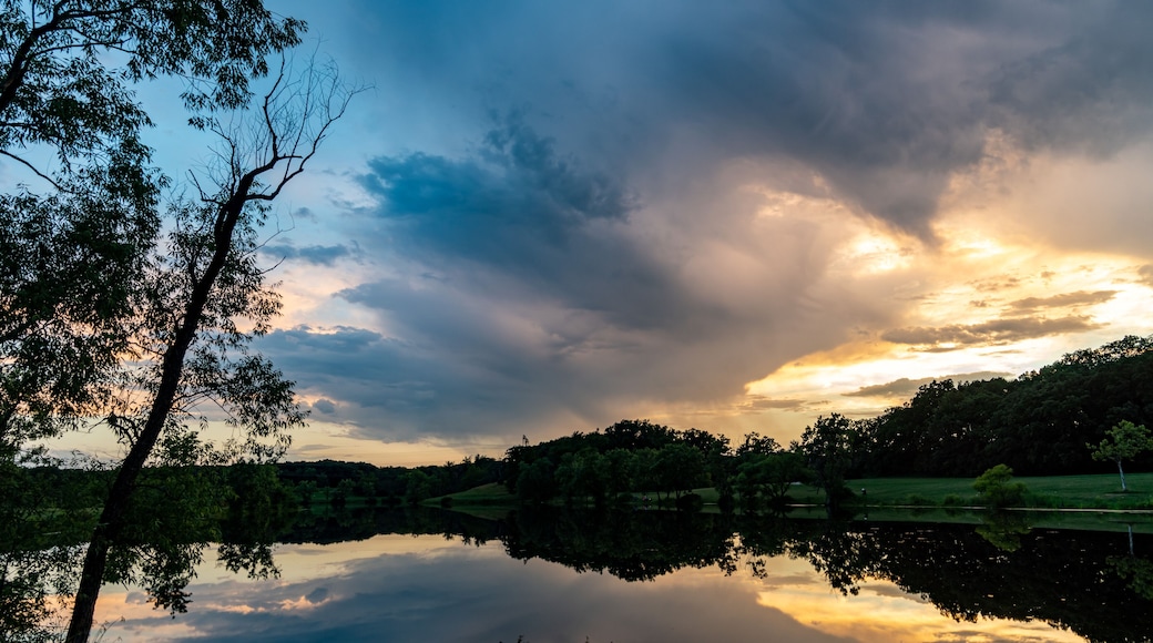 Reflection on Lake at Dusk at Turtlehead Lake Nature Preserve in Orland Park, IL (Suburban Chicago)