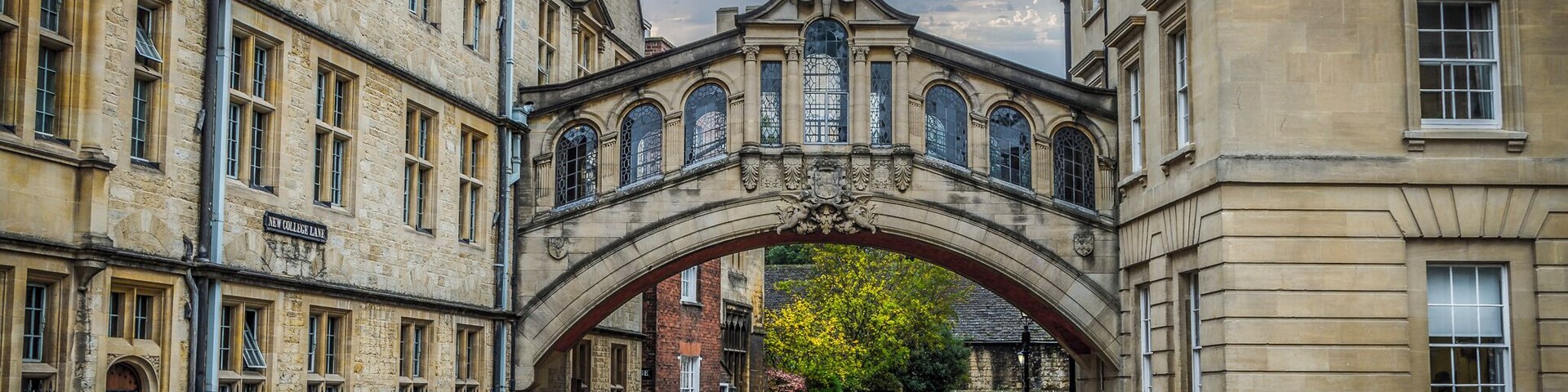 Hertford Bridge, often called "the Bridge of Sighs", is a skyway joining two parts of Hertford College over New College Lane in Oxford, England. Its distinctive design makes it a city landmark.
