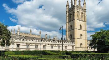 Madgalen College stands next to the River Cherwell in Oxford. Its large, square tower is an Oxford landmark. It is a tradition, dating to the days of Henry VII, that the college choir sings from the top of the tower at 6 am on the 1st of May.