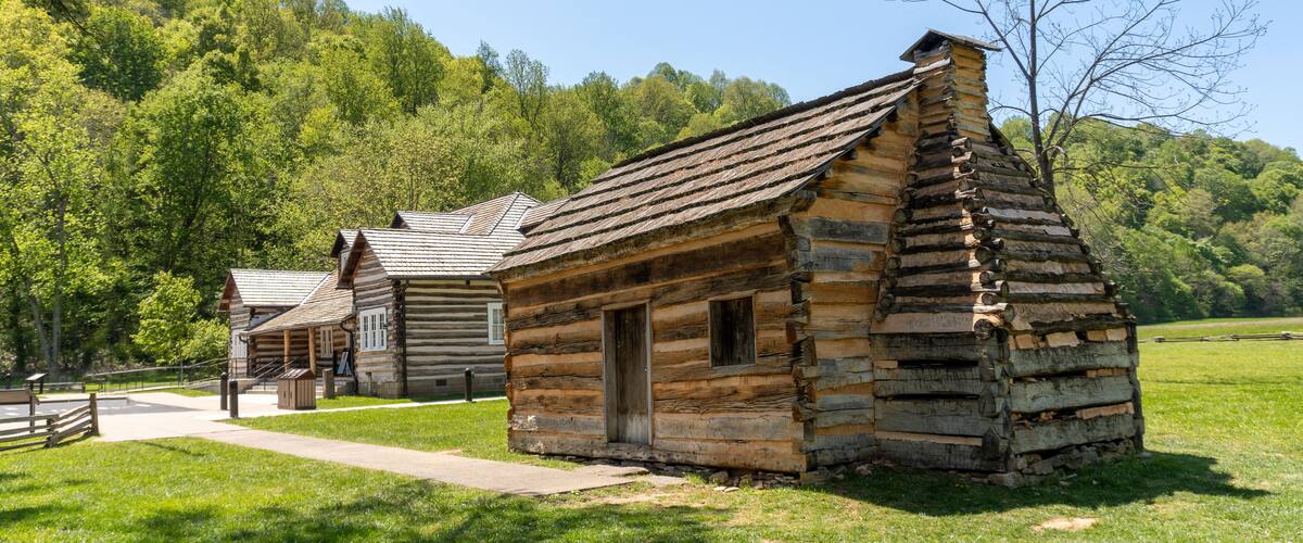 Knob Creek, Kentucky where Abraham Lincoln lived as a young child. The Gollaher Cabin sits on the Knob Creek site where Lincoln lived and represents the cabin where Lincoln lived.