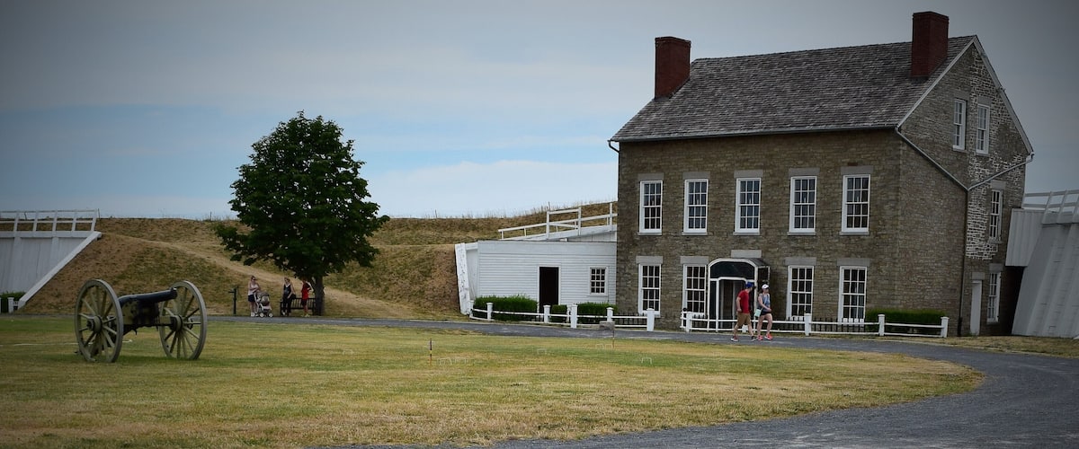 Fort Ontario on the shores of Lake Ontario in Oswego. Fun place to visit for special events, like Harborfest Weekend or Re-enactment weekends.