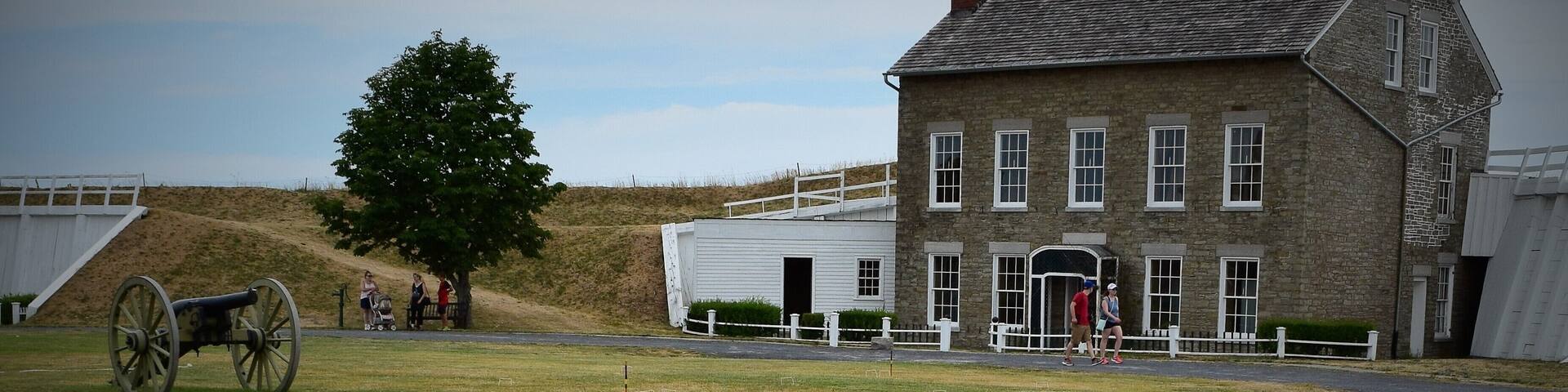Fort Ontario on the shores of Lake Ontario in Oswego. Fun place to visit for special events, like Harborfest Weekend or Re-enactment weekends.