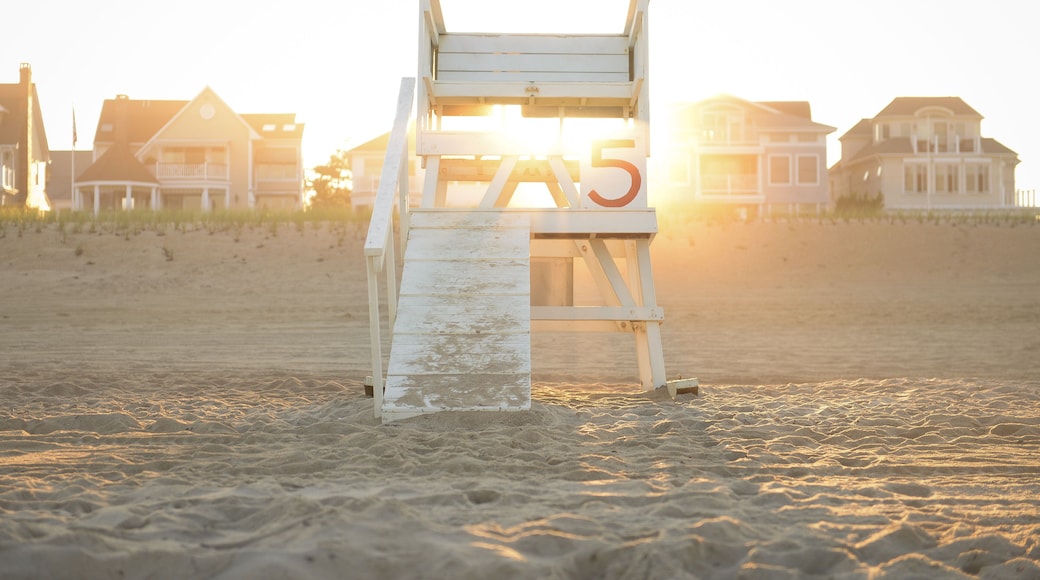 Sunset Through Lifeguard Stand #5 In Spring Lake New Jersey