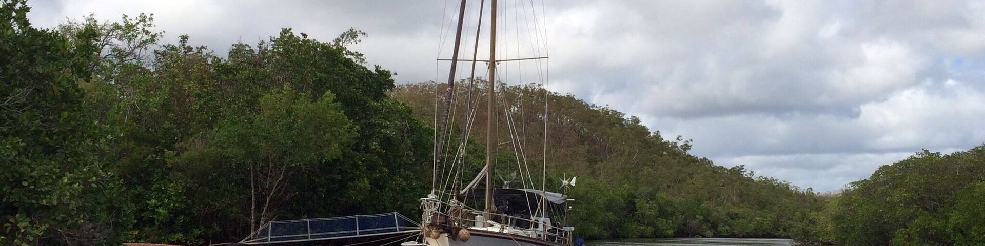 How some live!
Endeavour River #NationalPark in Cooktown, #Australia - about a year ago, just 3 weeks after Cyclone Ita ravaged the area.
Most of this park is accessible only by boat and that's how I was able to take this photo with my iPhone5s.
Took a little tin boat tour of the Endeavour River. Saw a wide variety of spectacular mangroves, a few boat wrecks and this moored yacht.
It was peaceful and undeveloped; the boat operator said that there were about 35 different species of mangrove.
If one is in #FarNorthernQueensland, the tour is worth taking and just 3 of us in the boat.
Unfiltered #iPhoneonly
#IloveaSunburntCountry
#roadtrip Cairns to Cooktown!