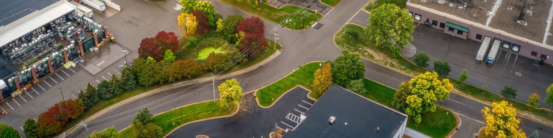 Aerial View of the Twin Cities Suburb of Plymouth, Minnesota