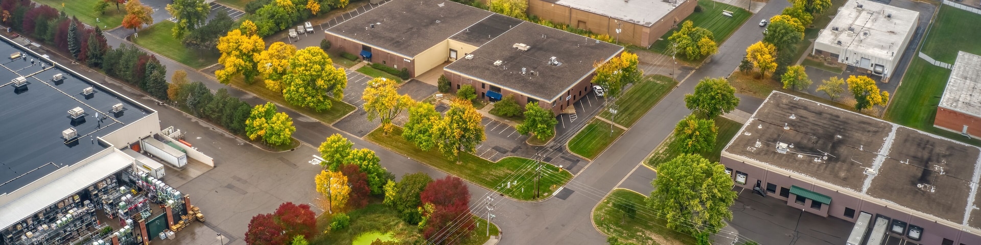 Aerial View of the Twin Cities Suburb of Plymouth, Minnesota