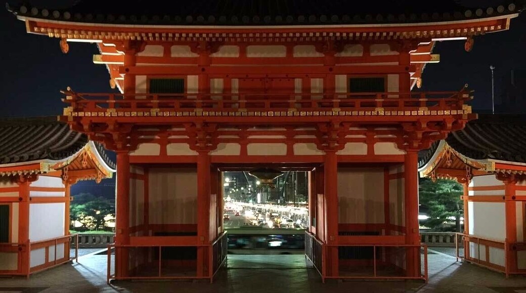 In the Gion (the Geisha Section of Kyoto) is a shrine complex that is particularly beautiful at night. In the streets below you may see Geisha in the alleyways. The shrine complex is beautifully lit and very dramatic. A definite recommendation! #red