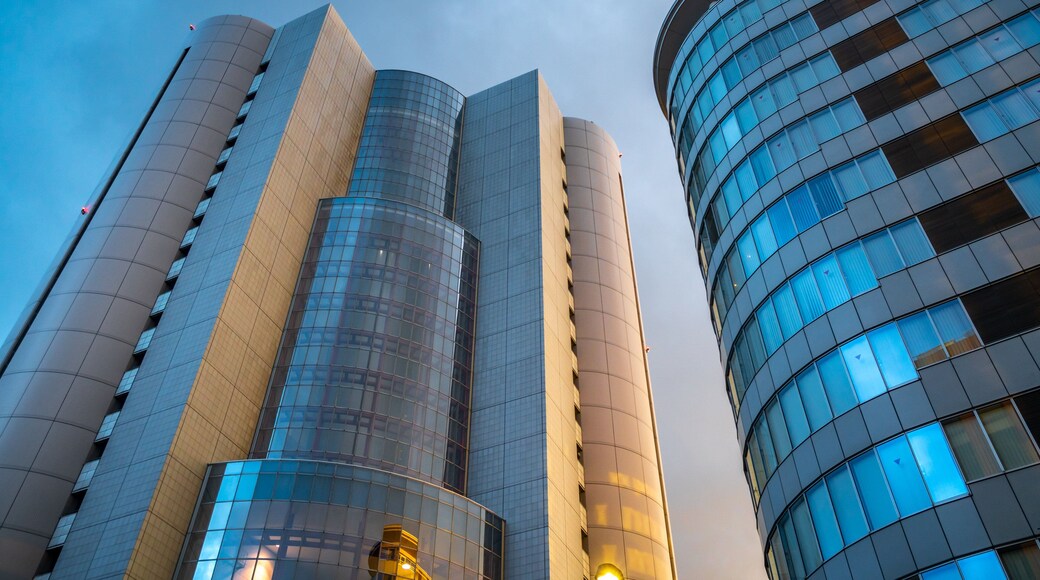 Kanazawa showing a city and a high rise building