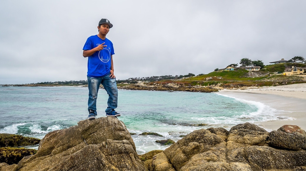 One of many beautiful clear water beach on the side road Of 17 Miles drive.