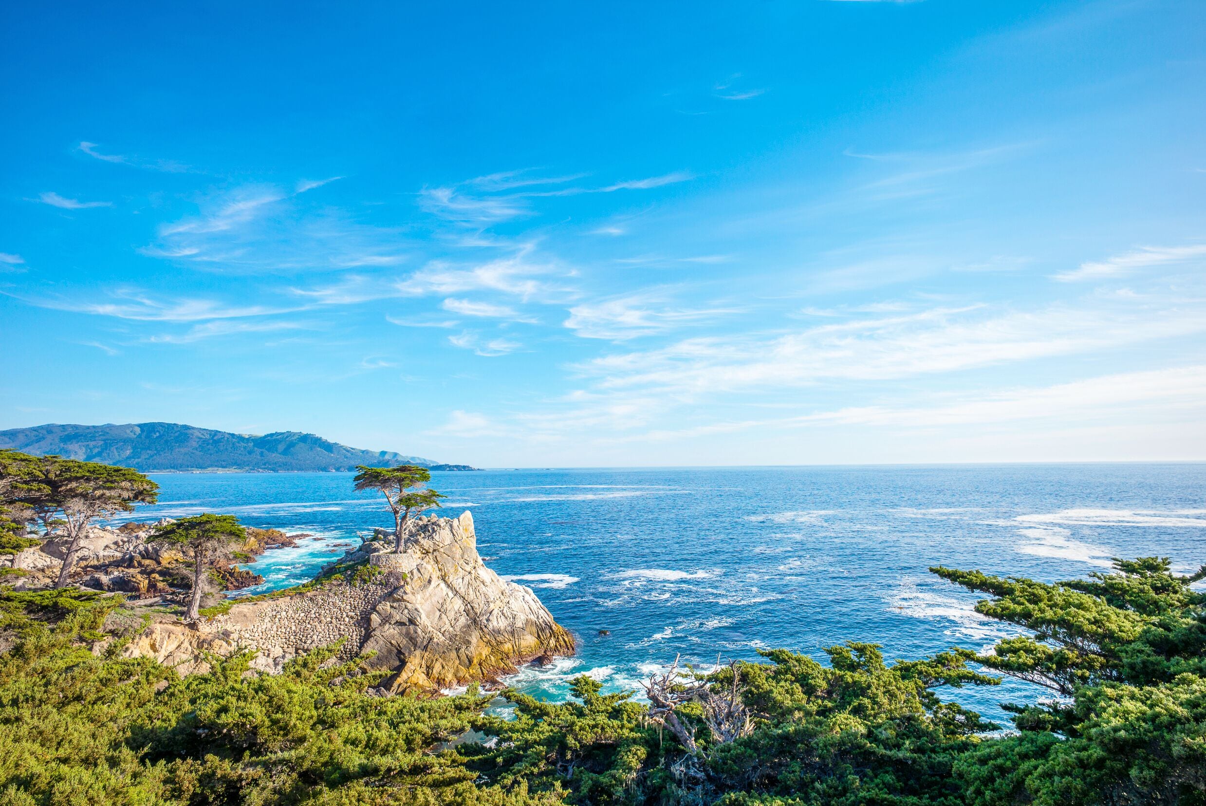 The Lone Cypress, seen from the 17 Mile Drive, in Pebble Beach, California.; Shutterstock ID 438920428