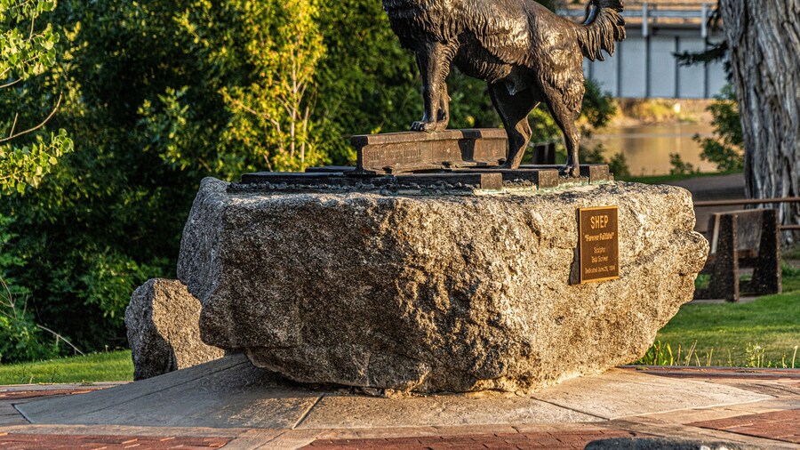 Statues and Memorials along the Missouri River in Historic Fort Benton Montana