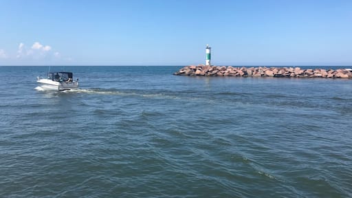 Walking along the boardwalk at the Portage Riverwalk in Indiana Dunes National Park was a peaceful stroll with a great view of Lake Michigan.
