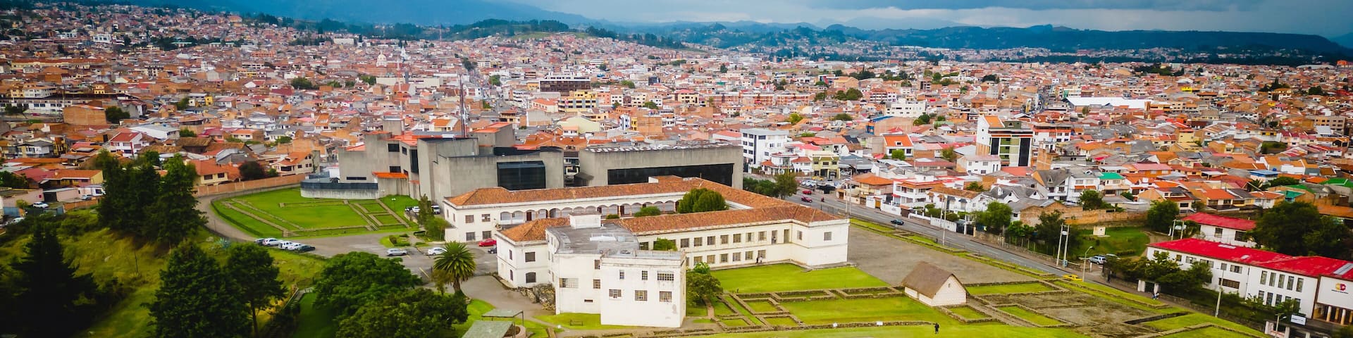 Pumapungo ruins near Cuenca, Ecuador, aerial drone